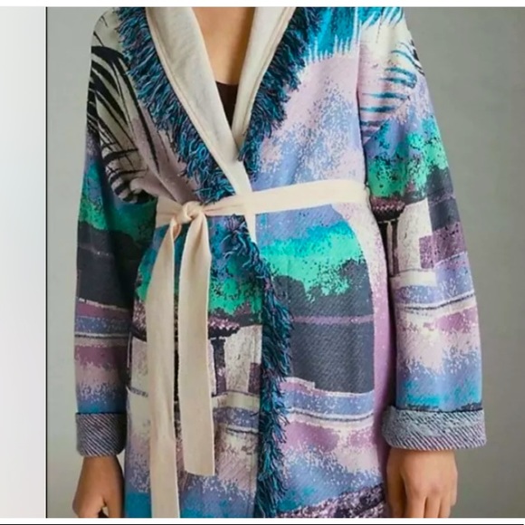 Anthropologie NWT Alvdomartins Moira Fringed Cardigan Size M. - Picture 5 of 12